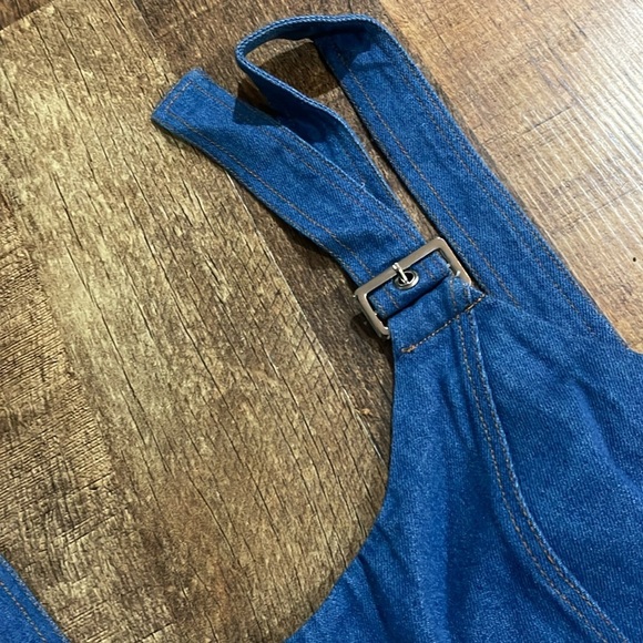 CIDER School Sweethearts Denim Mini Dress Blue Small - Picture 5 of 8